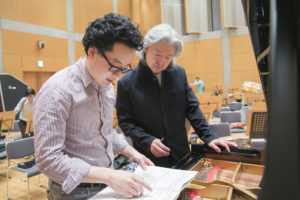 At rehearsal with Maestro Naoto Otomo