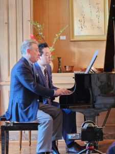 the second event at the Residence of the Ambassador of Japan to Unesco, with Michel Dalberto